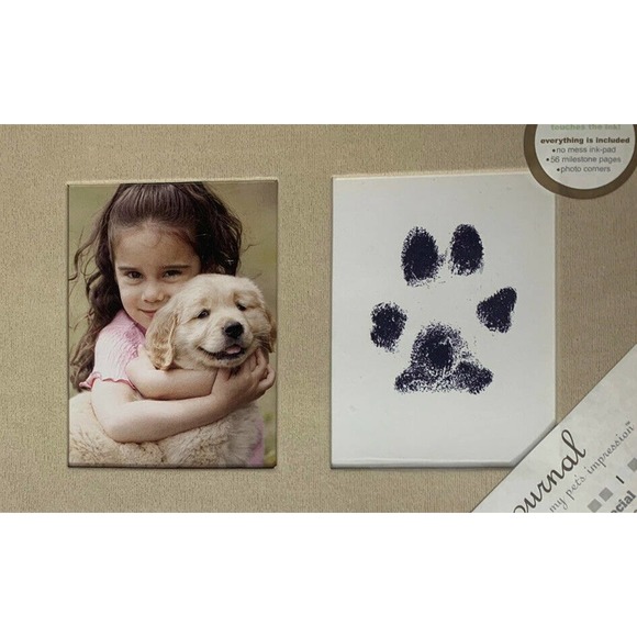 NEW Pet Journal Puppy Baby Book with Pet Paw Print Stamp Kit Dog Scrapbook Album - Picture 3 of 12